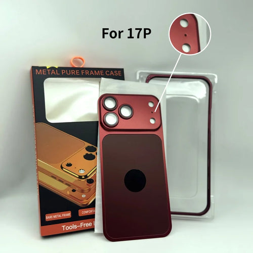 Metal Alloy Frame Bumper Phone Case for iPhone 17 16 15 14 13 12 Pro Change to 18 Pro Shockproof Protective Border Cover+FREE SHOCKPROOF CASE