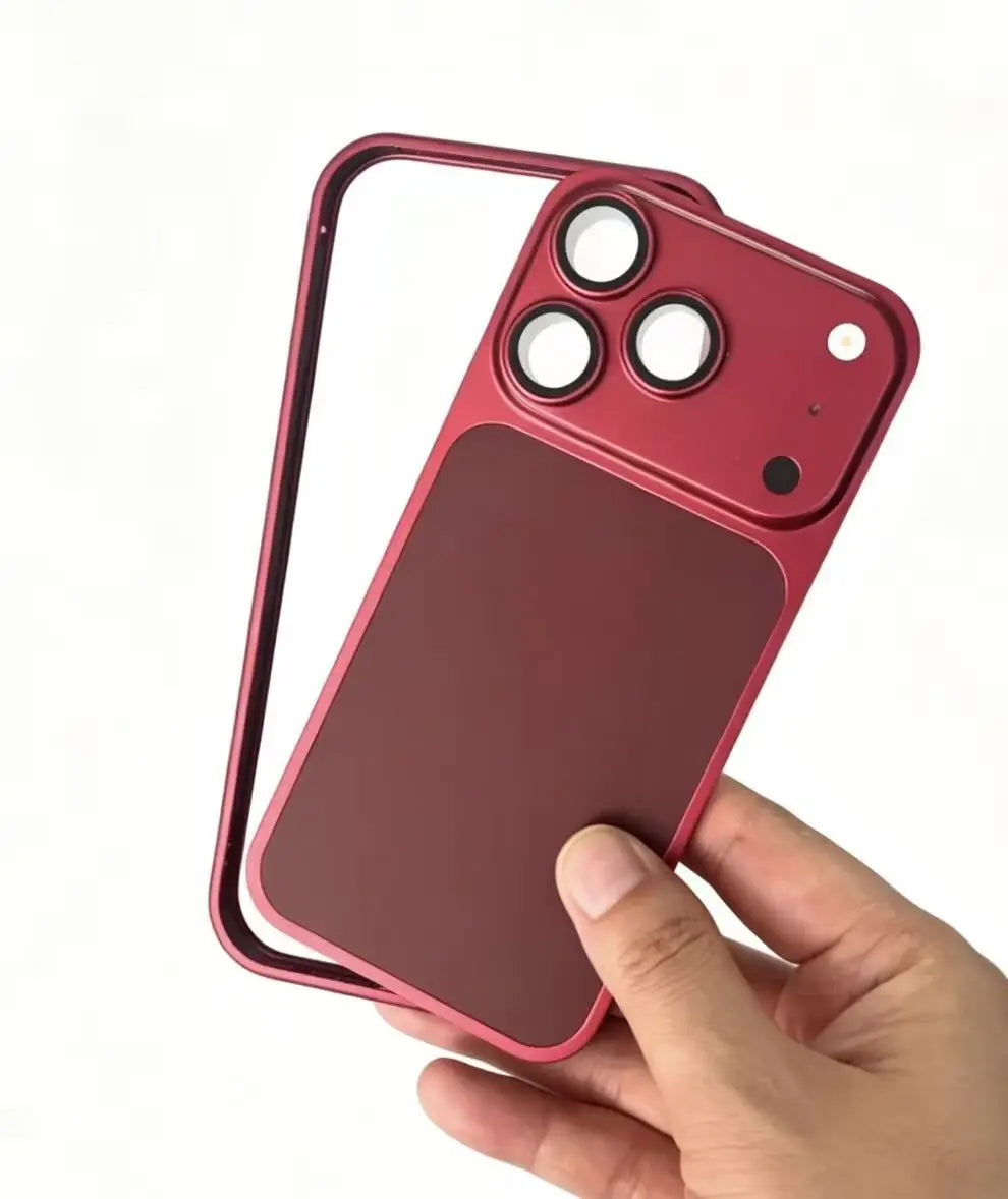 Metal Alloy Frame Bumper Phone Case for iPhone 17 16 15 14 13 12 Pro Change to 18 Pro Shockproof Protective Border Cover+FREE SHOCKPROOF CASE